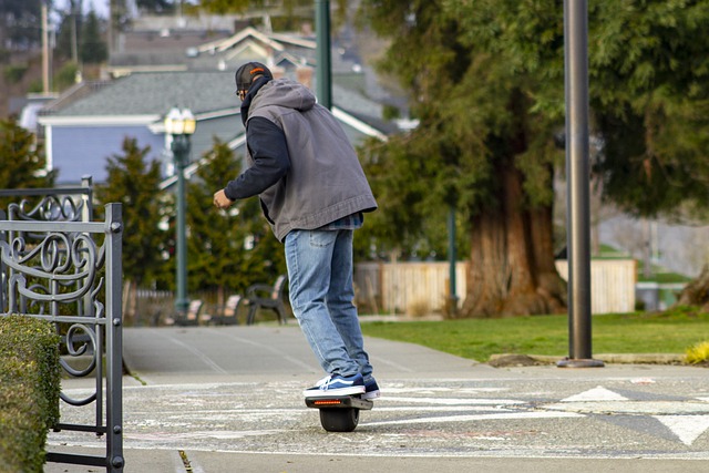 Guy riding onewheel in park